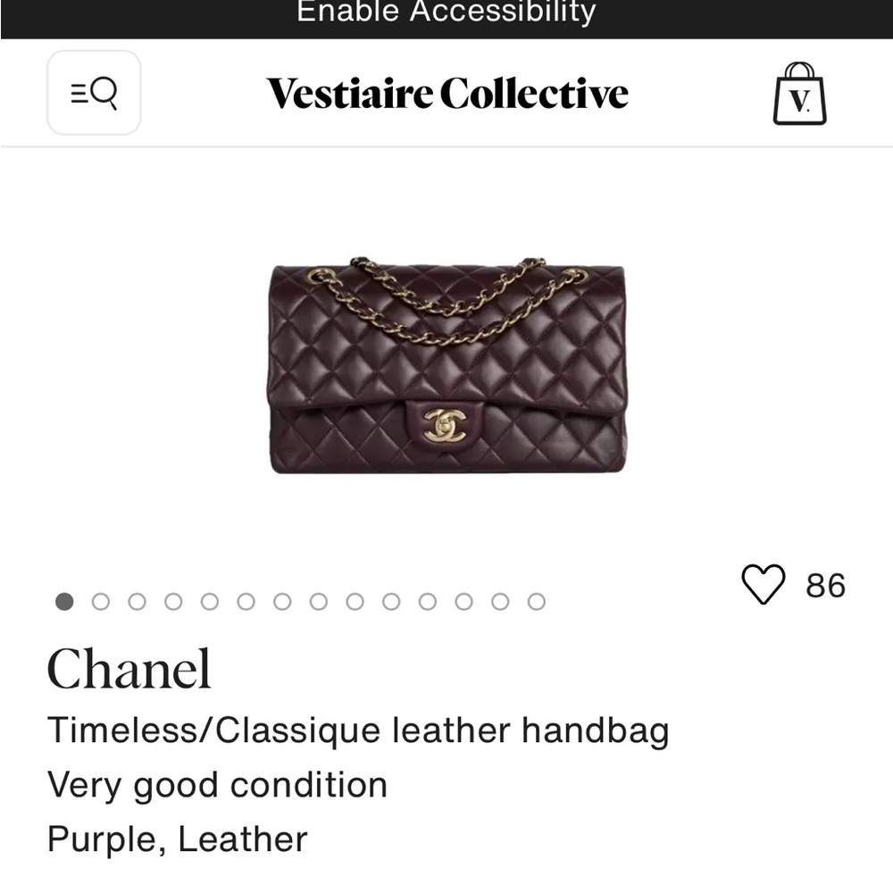 Chanel Dark Purple Quilted Shoulder Bag